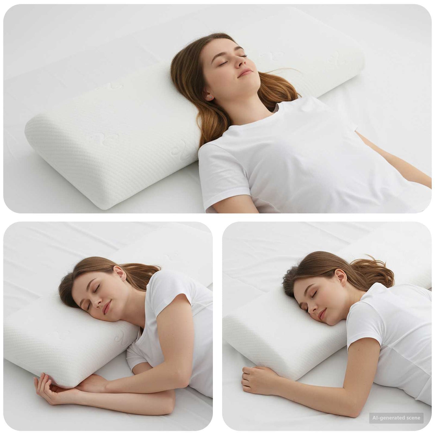 Cuscino da Letto Bianco 70 x 36 x 13 cm Schiuma Memory in Gel
