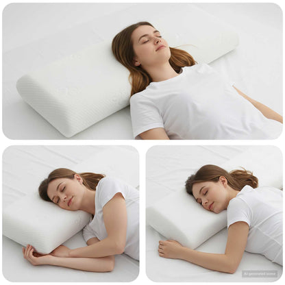 Cuscino da Letto Bianco 70 x 36 x 13 cm Schiuma Memory in Gel