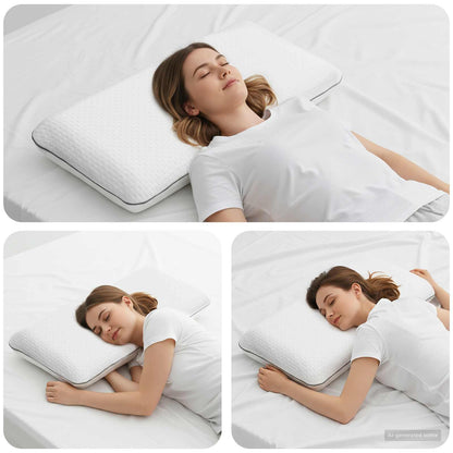 Cuscino da Letto Tinta unita Bianco 70 x 40 x 14 cm Schiuma Gel