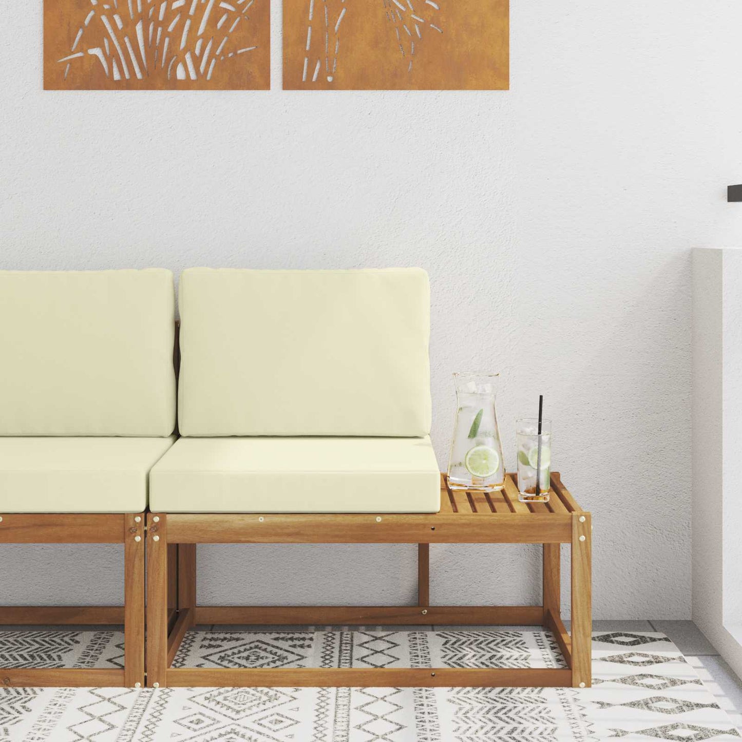 Divano da Esterno con cuscino Naturale 91 x 63 x 73 cm
