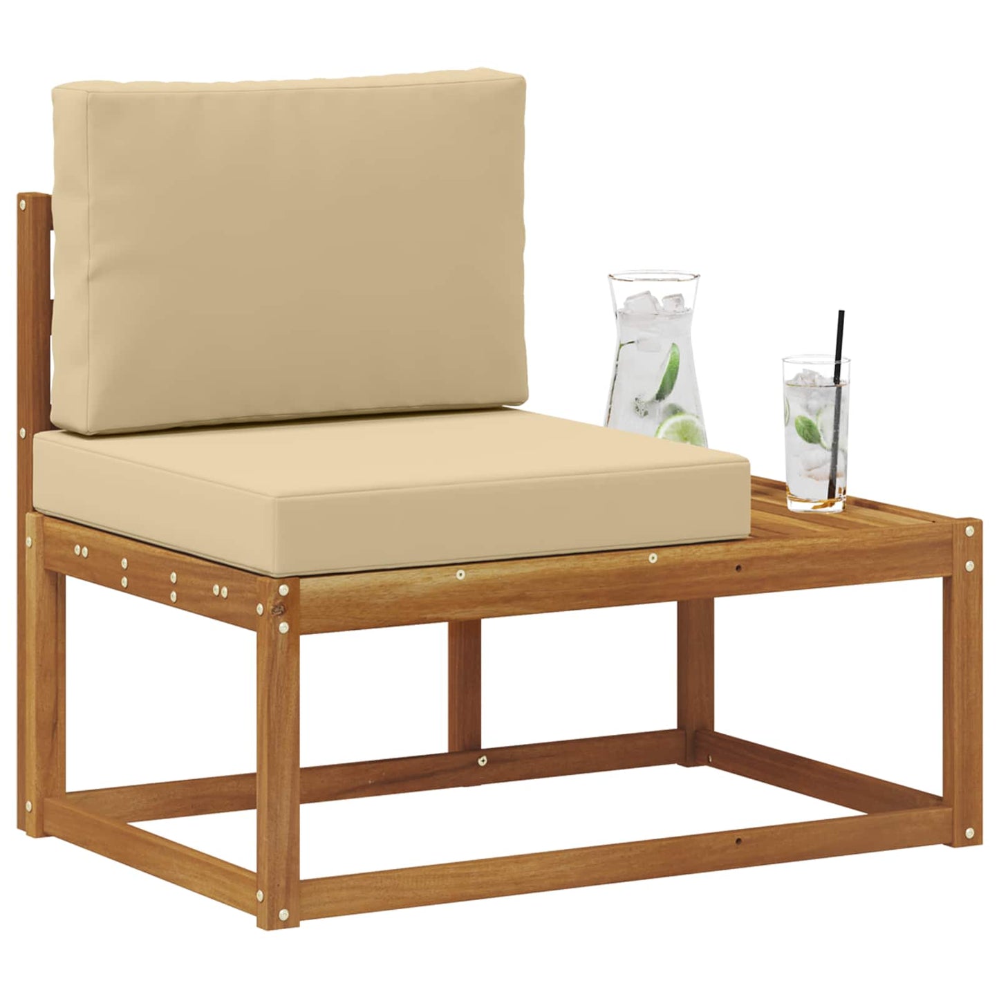 Divano da Esterno con cuscino Naturale 91 x 63 x 73 cm