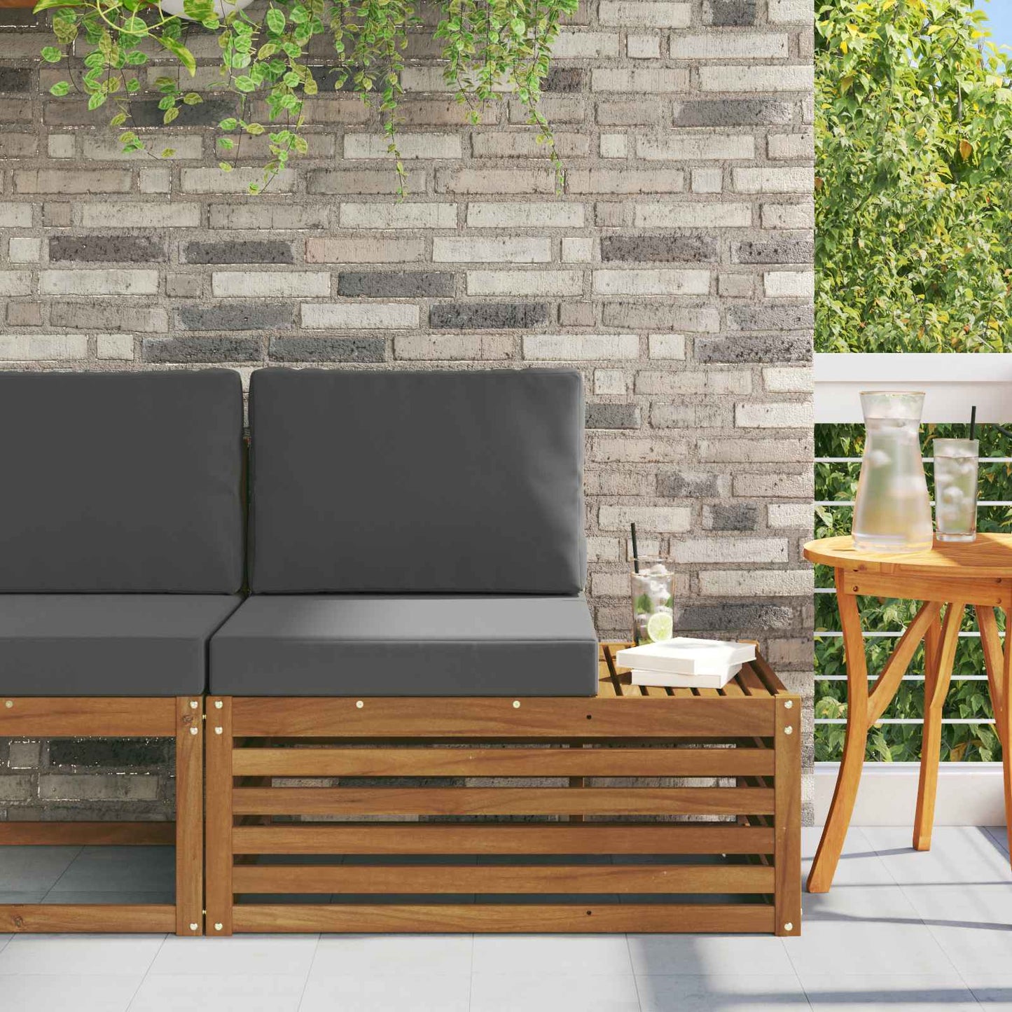 Divano Esterno Finale con cuscino Naturale 91 x 63 x 73 cm