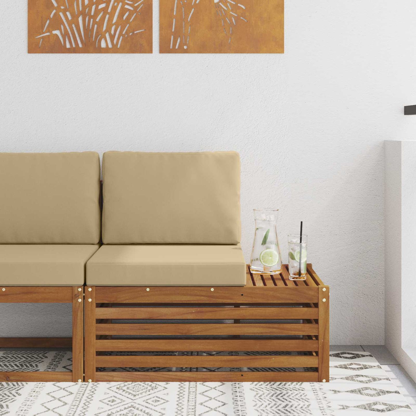 Divano Esterno Finale con cuscino Naturale 91 x 63 x 73 cm