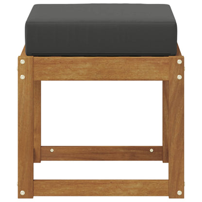 Panca Sgabello con cuscino Naturale e Antracite 43 x 43 x 37 cm