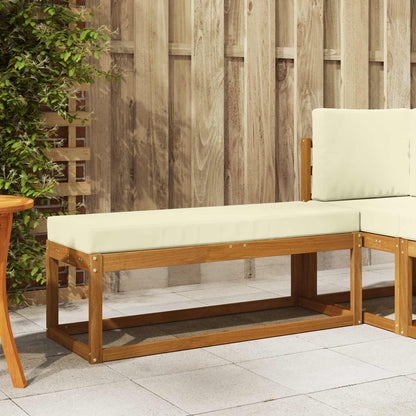 Panca da giardino con cuscino Naturale e Crema 115 x 43 x 45 cm