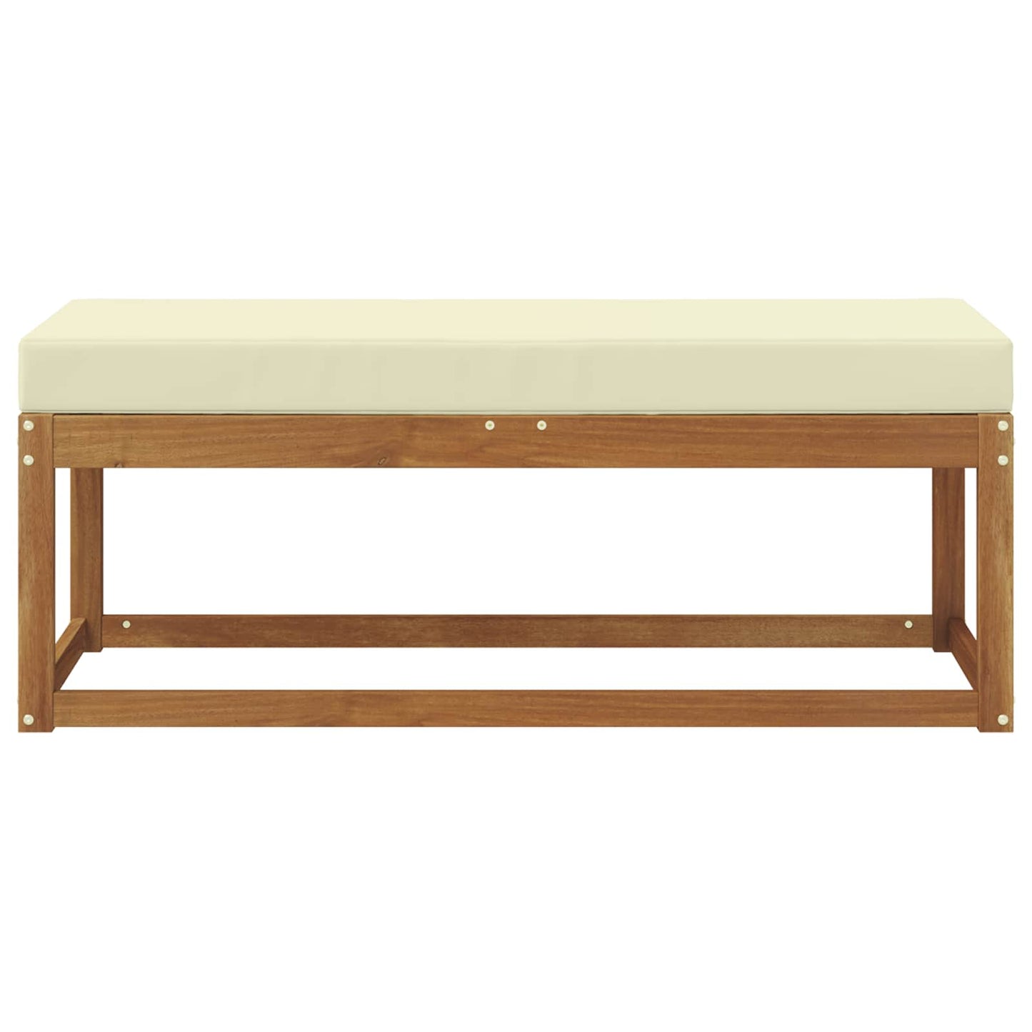 Panca da giardino con cuscino Naturale e Crema 115 x 43 x 45 cm