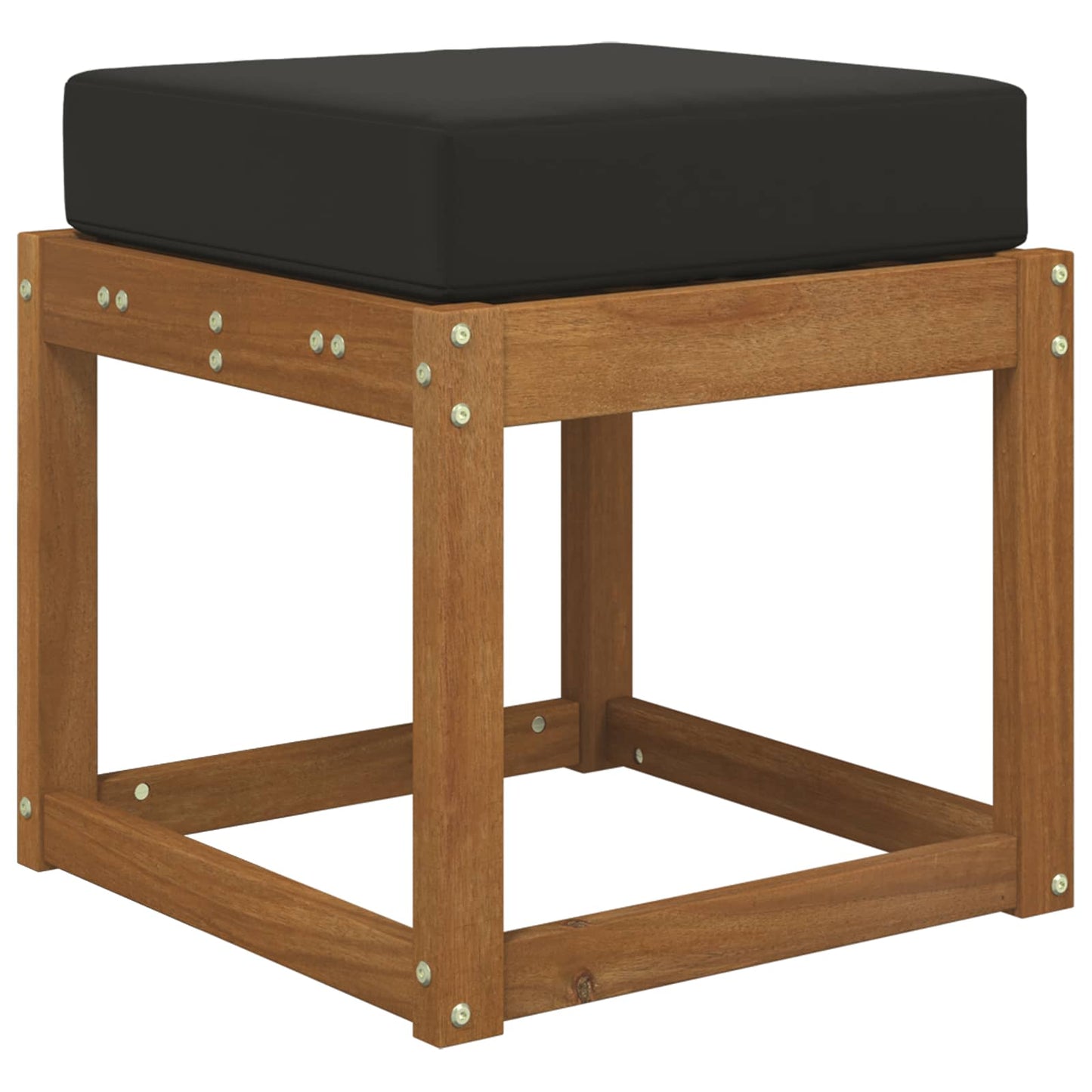 Cuscino da Sedia Esterno Nero 40 x 40 x 8 cm 100% Poliestere