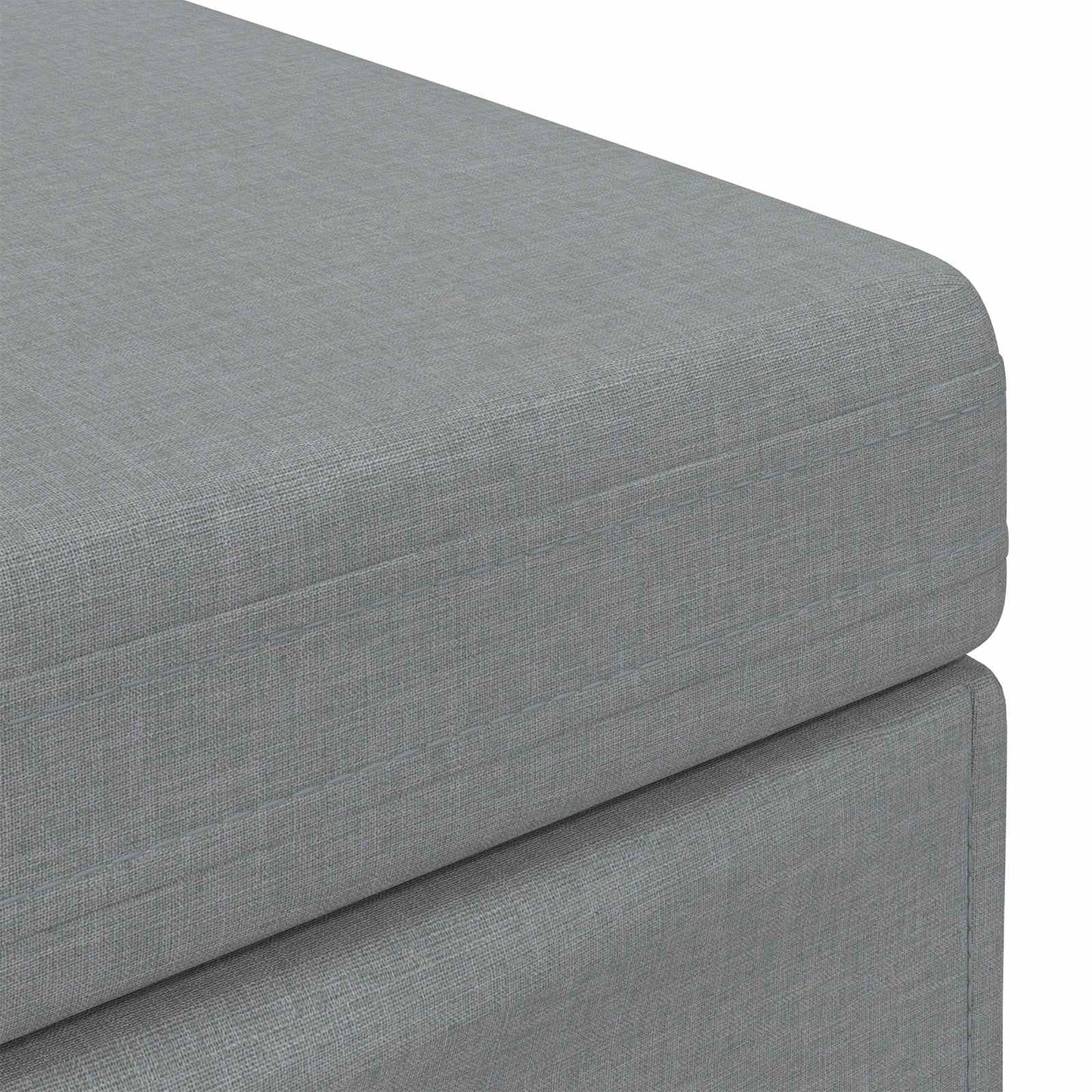 Pouf Grigio chiaro Tessuto e Legno Ingegnerizzato