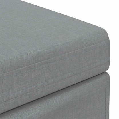 Pouf Grigio chiaro Tessuto e Legno Ingegnerizzato