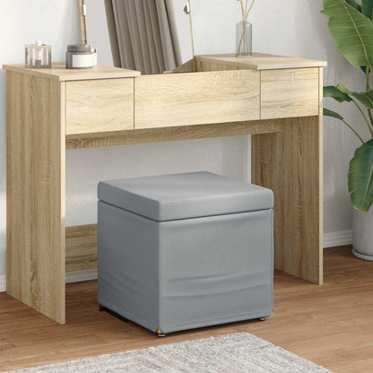 Pouf Grigio chiaro Tessuto e Legno Ingegnerizzato