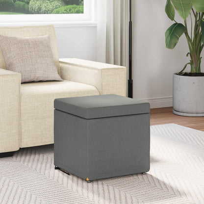 Pouf Grigio scuro Tessuto e Legno Ingegnerizzato