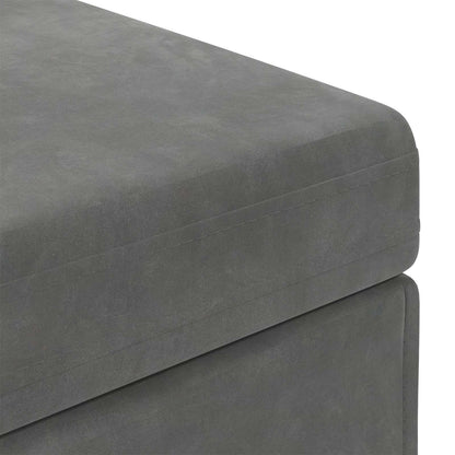 Pouf Grigio scuro Velluto e Legno Ingegnerizzato