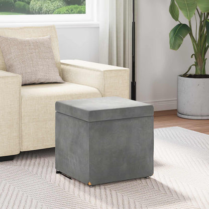 Pouf Grigio scuro Velluto e Legno Ingegnerizzato