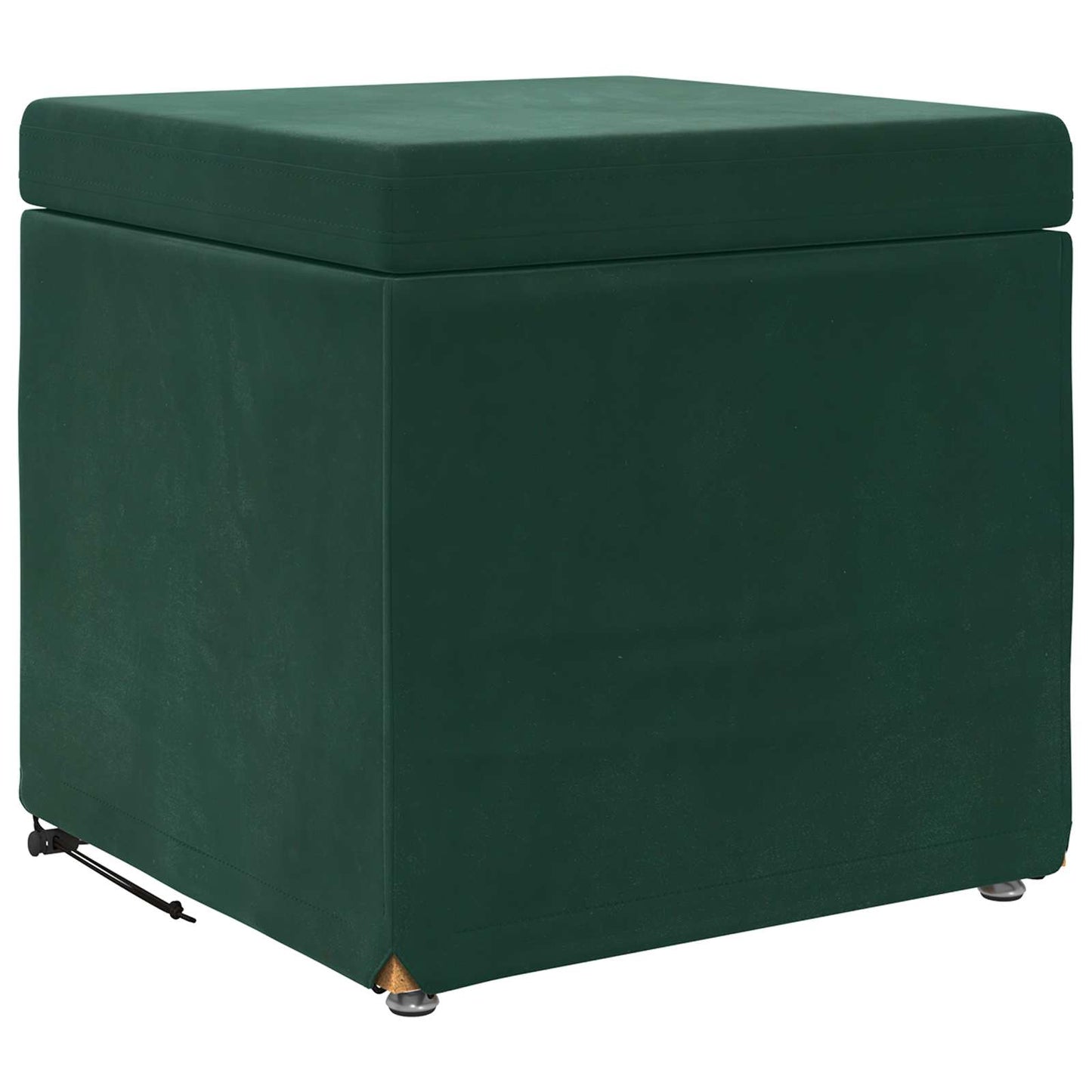 Pouf Verde Scuro 41 x 41 x 40 cm Velluto e Legno Ingegnerizzato