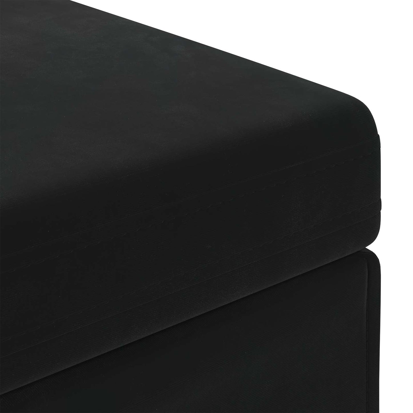 Pouf Nero 41 x 41 x 40 cm Velluto e Legno Ingegnerizzato