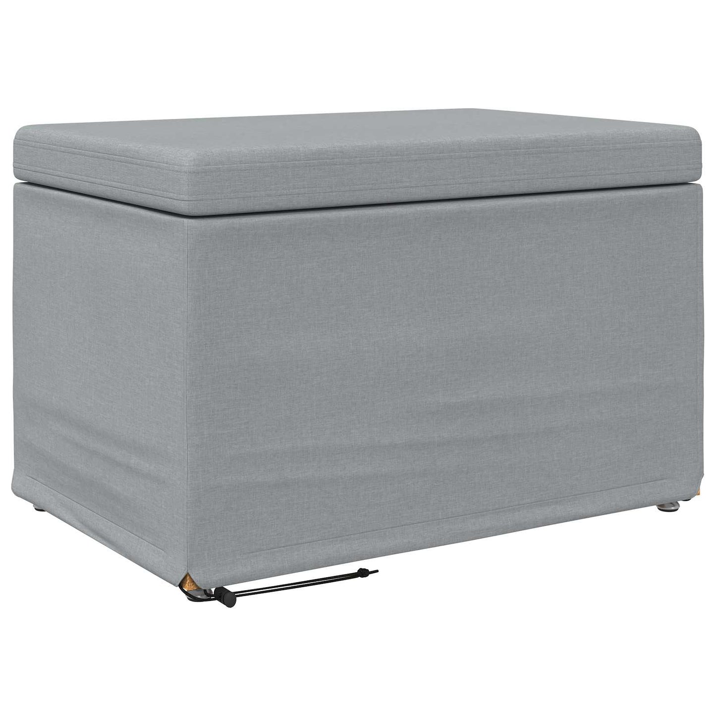 Pouf Grigio chiaro Tessuto e Legno Ingegnerizzato