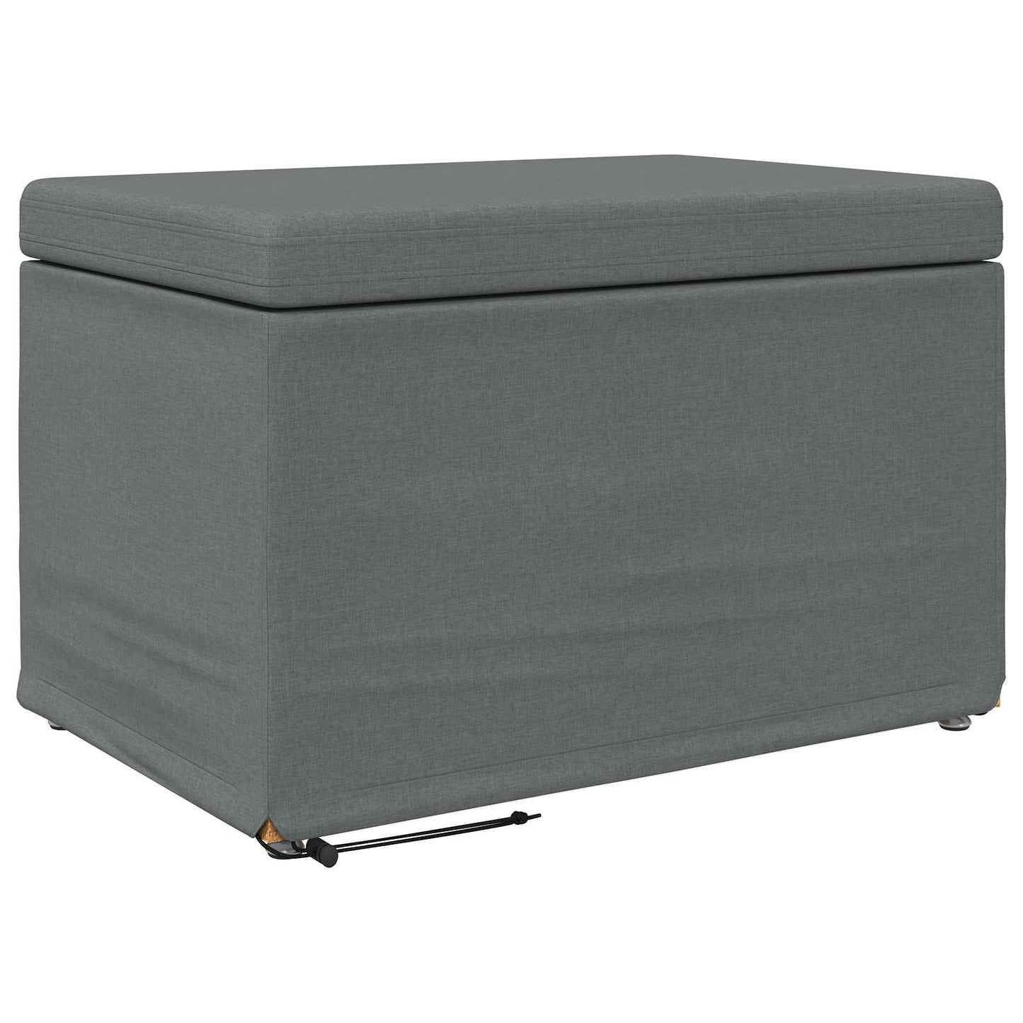 Pouf Grigio scuro Tessuto e Legno Ingegnerizzato