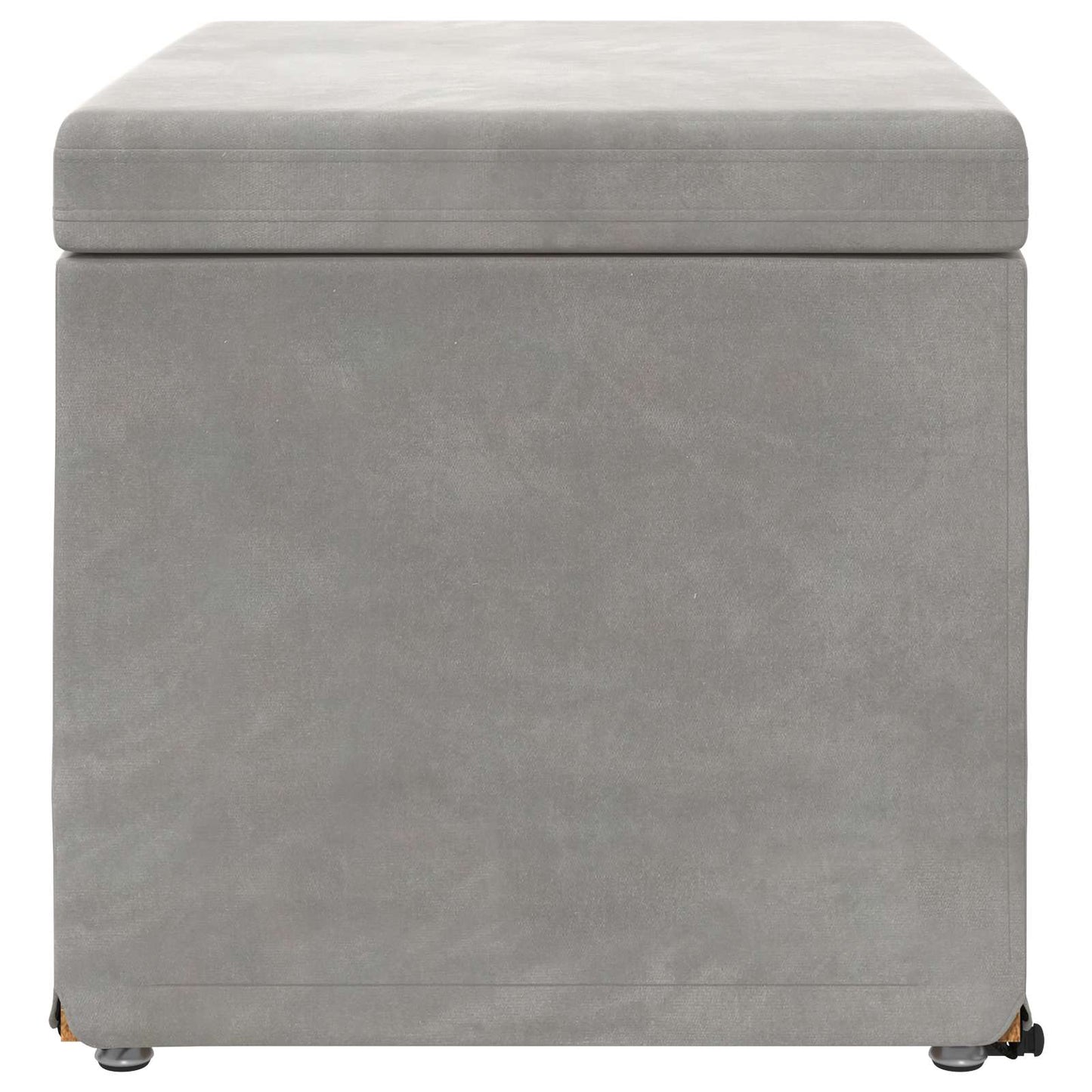 Pouf Grigio chiaro Velluto e Legno Ingegnerizzato
