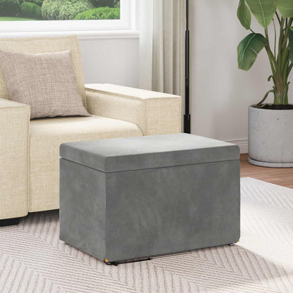Pouf Grigio scuro Velluto e Legno Ingegnerizzato