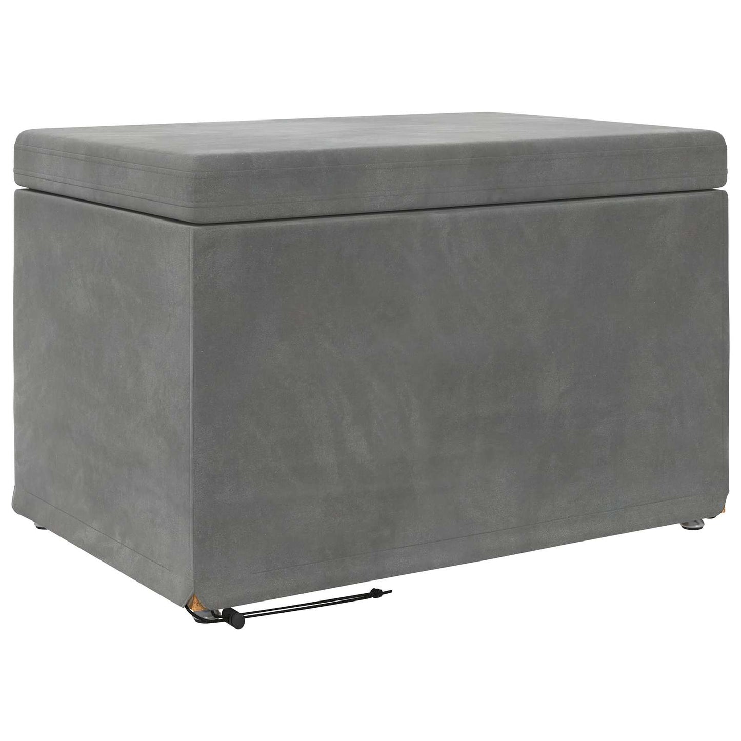 Pouf Grigio scuro Velluto e Legno Ingegnerizzato