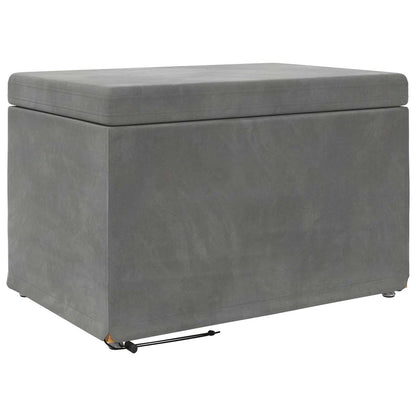 Pouf Grigio scuro Velluto e Legno Ingegnerizzato