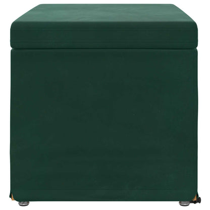 Pouf Verde Scuro 61 x 41 x 40 cm Velluto e Legno Ingegnerizzato