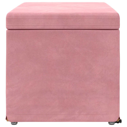 Pouf Rosa 61 x 41 x 40 cm Velluto e Legno Ingegnerizzato