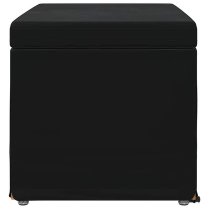 Pouf Nero 61 x 41 x 40 cm Velluto e Legno Ingegnerizzato