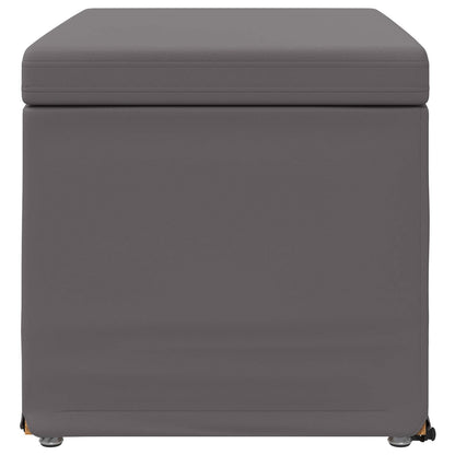 Pouf Grigio Pelle Sintetica e Legno Ingegnerizzato