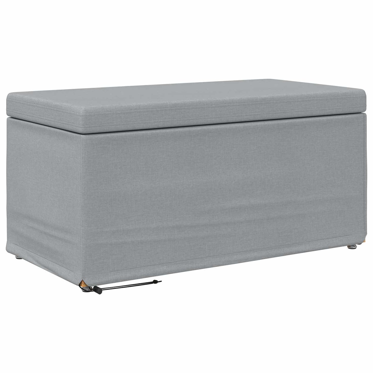 Pouf Grigio chiaro Tessuto e Legno Ingegnerizzato
