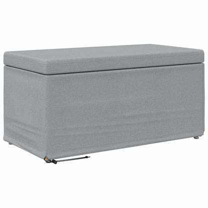 Pouf Grigio chiaro Tessuto e Legno Ingegnerizzato