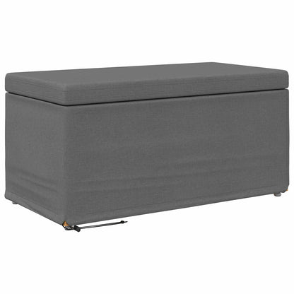 Pouf Grigio scuro Tessuto e Legno Ingegnerizzato