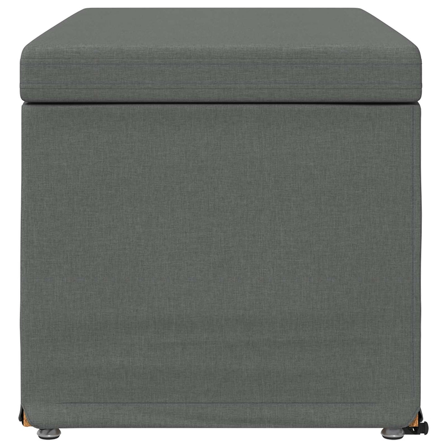 Pouf Grigio scuro Tessuto e Legno Ingegnerizzato