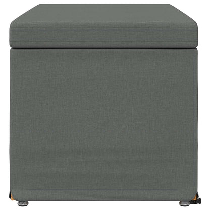Pouf Grigio scuro Tessuto e Legno Ingegnerizzato