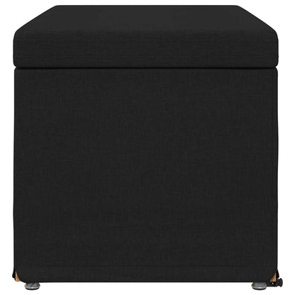 Pouf Nero 81 x 41 x 40 cm Tessuto e Legno Ingegnerizzato
