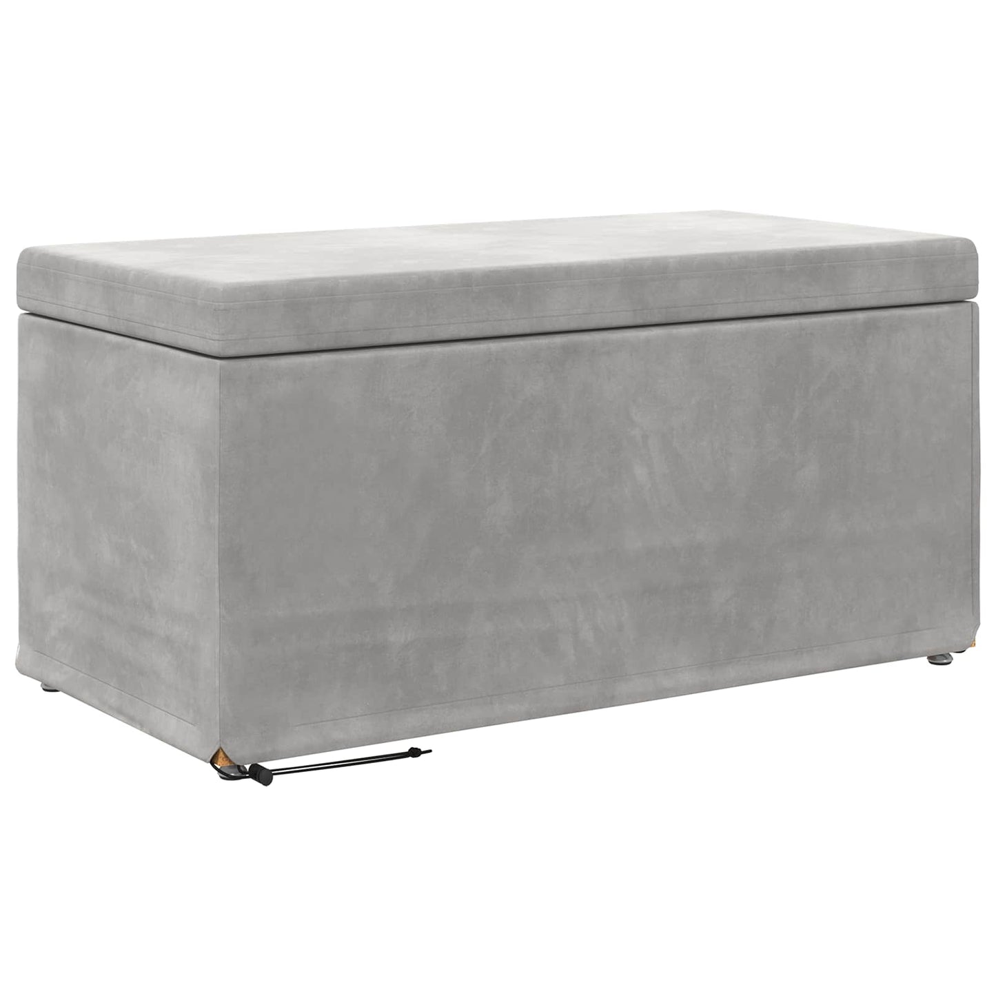 Pouf Grigio chiaro Velluto e Legno Ingegnerizzato