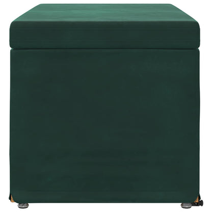 Pouf Verde Scuro 81 x 41 x 40 cm Velluto e Legno Ingegnerizzato