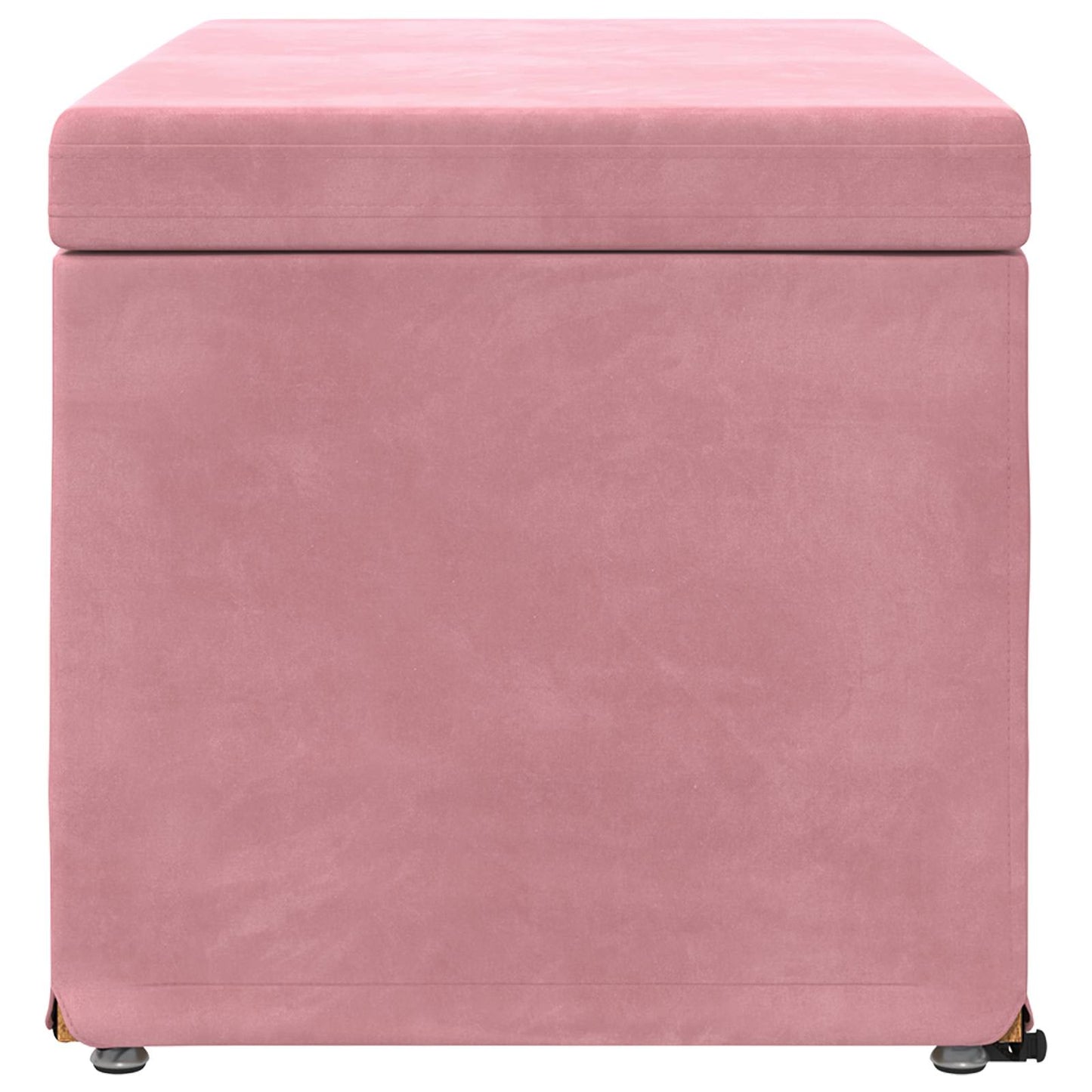 Pouf Rosa 81 x 41 x 40 cm Velluto e Legno Ingegnerizzato