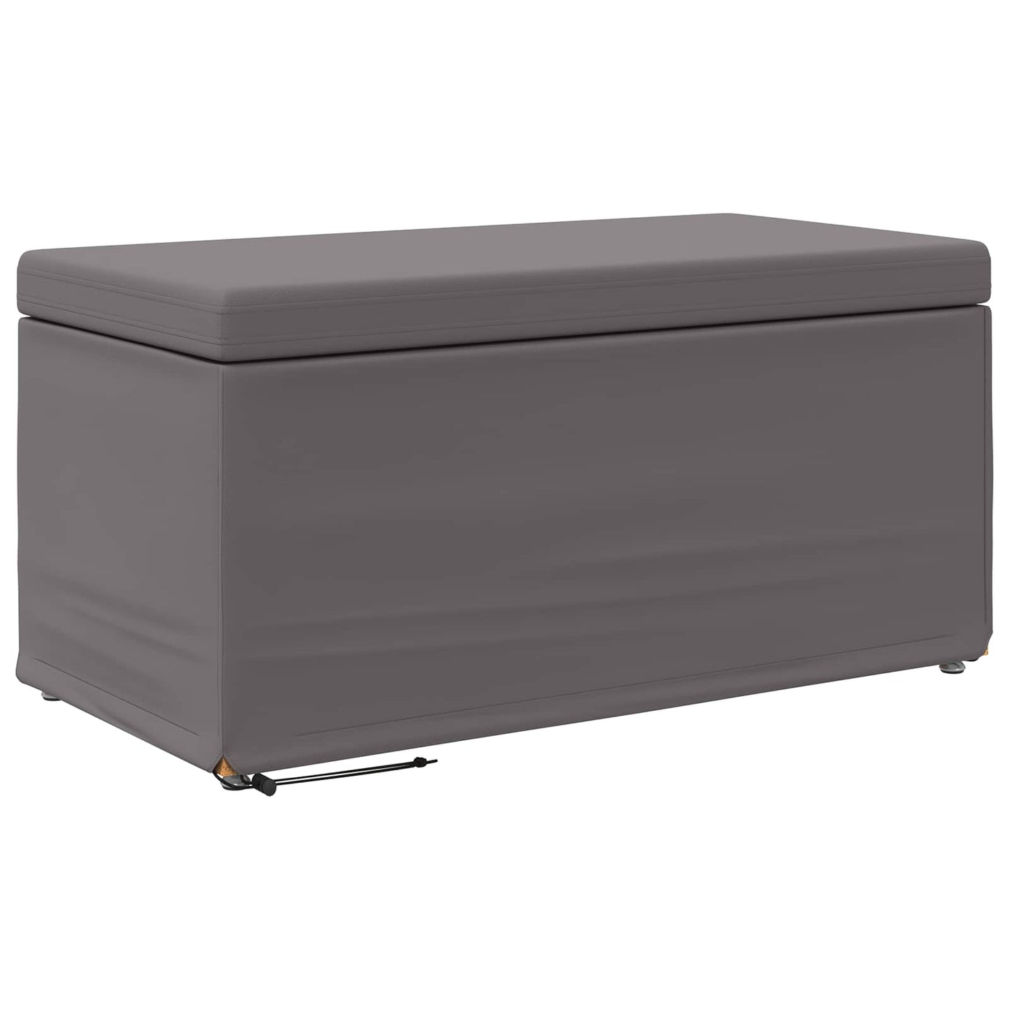 Pouf Grigio Pelle Sintetica e Legno Ingegnerizzato