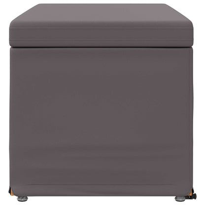 Pouf Grigio Pelle Sintetica e Legno Ingegnerizzato
