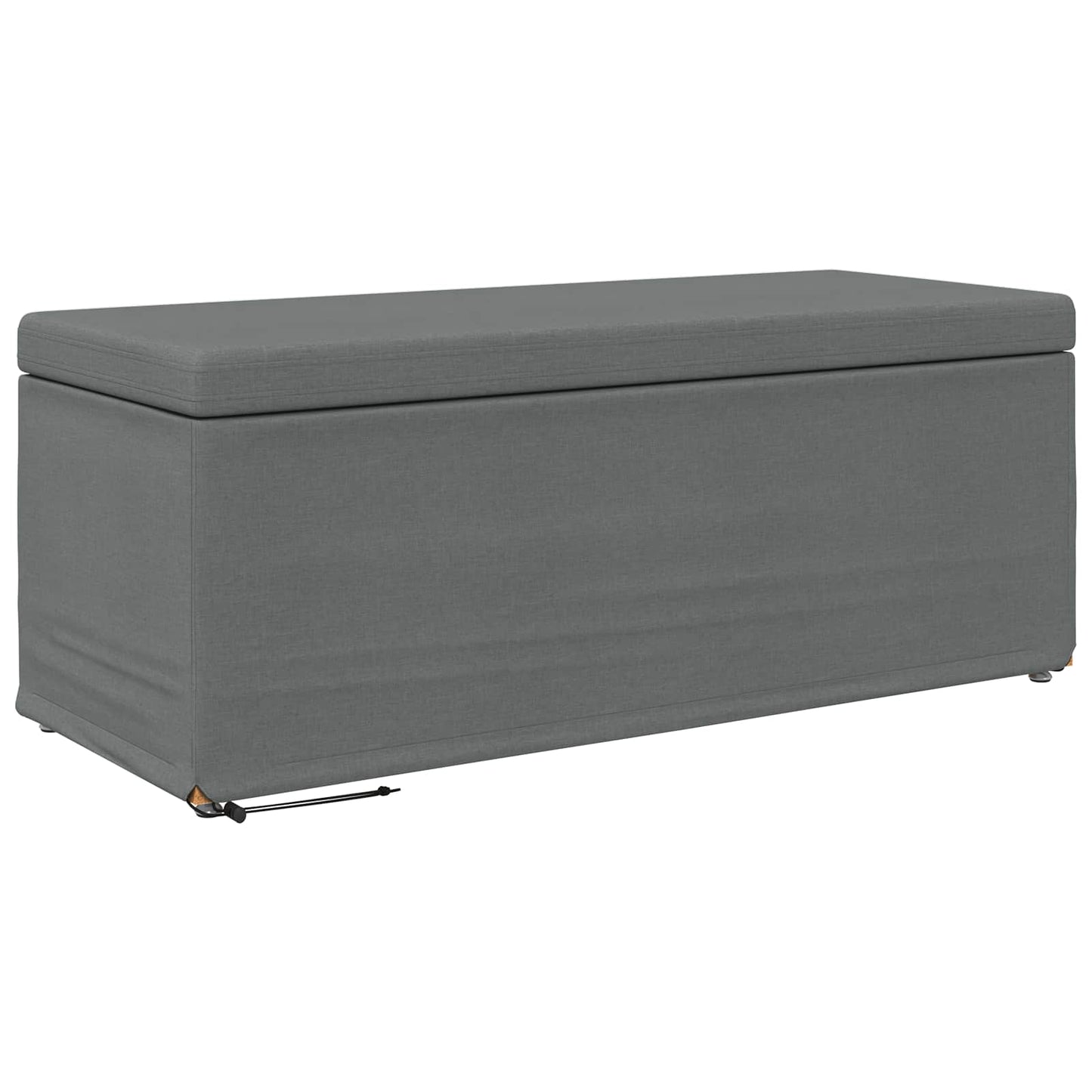 Pouf Grigio scuro Tessuto e Legno Ingegnerizzato