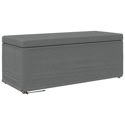 Pouf Grigio scuro Tessuto e Legno Ingegnerizzato
