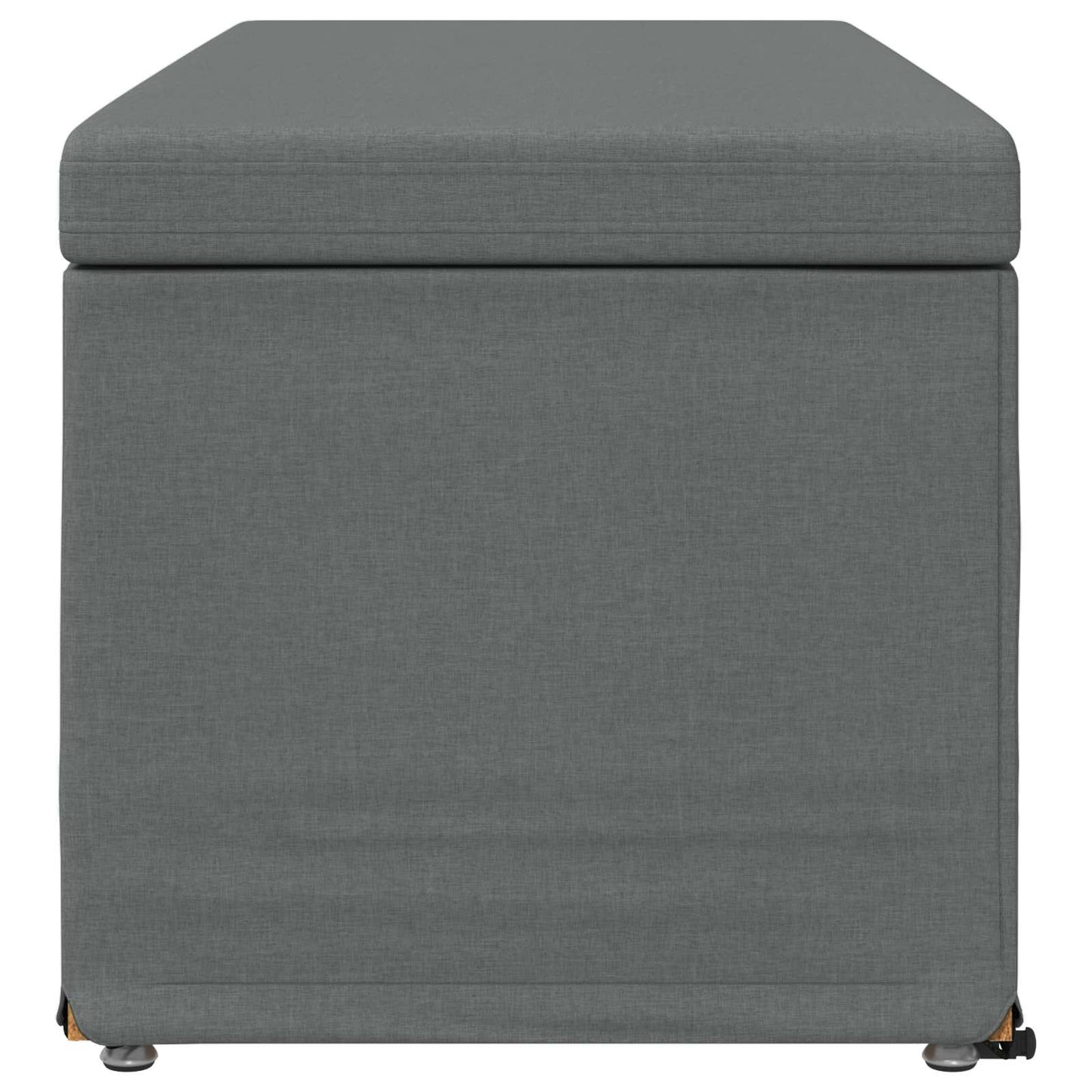 Pouf Grigio scuro Tessuto e Legno Ingegnerizzato