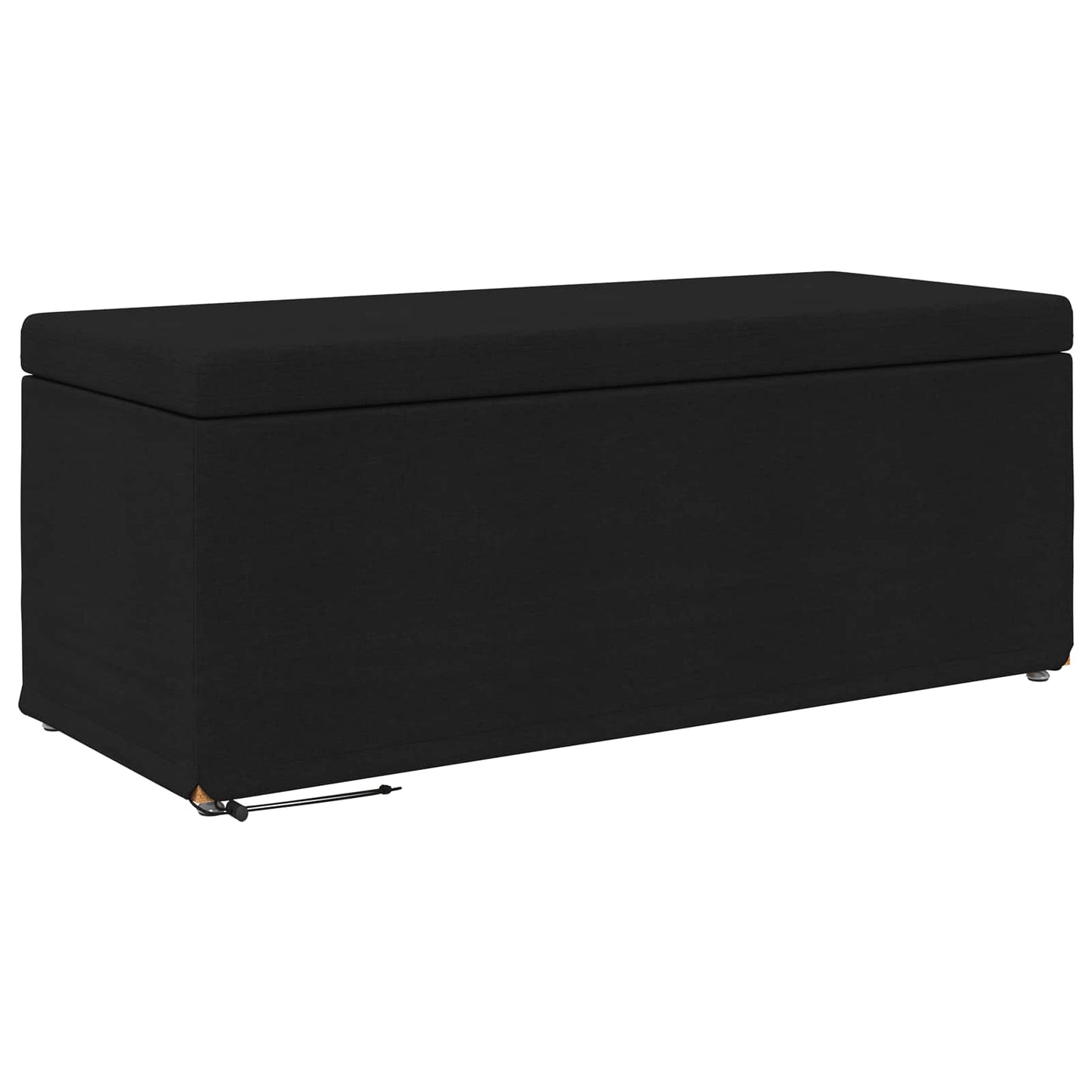 Pouf Nero 101 x 41 x 40 cm Tessuto e Legno Ingegnerizzato