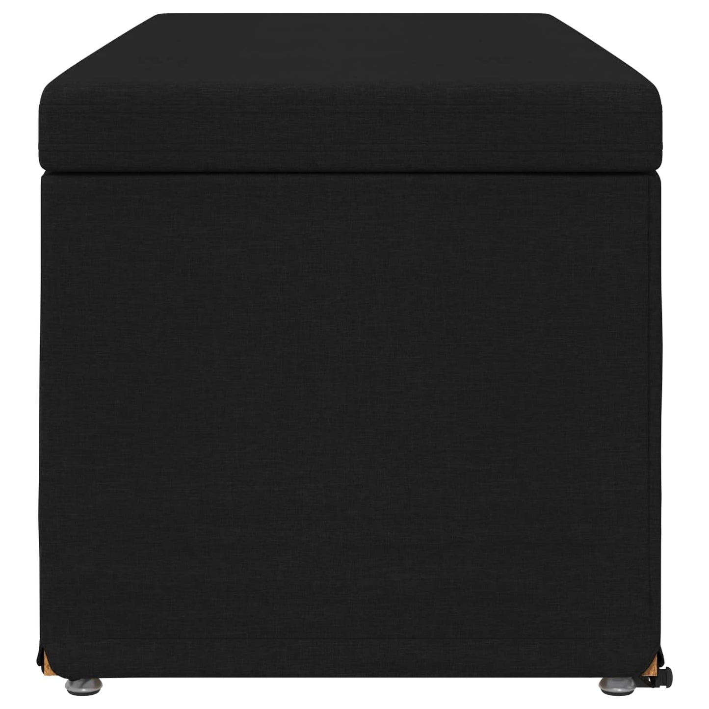 Pouf Nero 101 x 41 x 40 cm Tessuto e Legno Ingegnerizzato