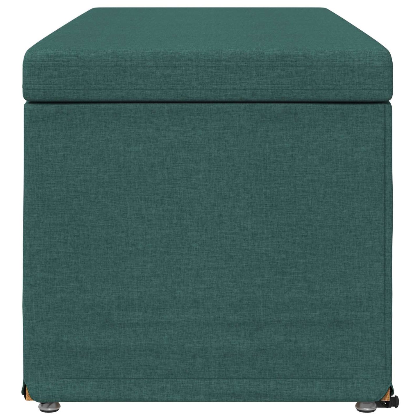 Pouf Verde Scuro Tessuto e Legno Ingegnerizzato