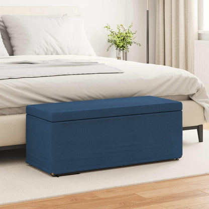 Pouf Blu 101 x 41 x 40 cm Tessuto e Legno Ingegnerizzato