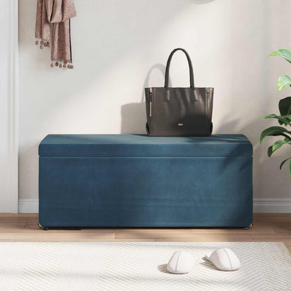 Pouf Blu 101 x 41 x 40 cm Velluto e Legno Ingegnerizzato