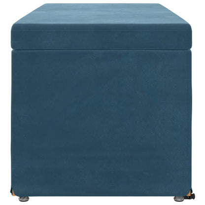 Pouf Blu 101 x 41 x 40 cm Velluto e Legno Ingegnerizzato