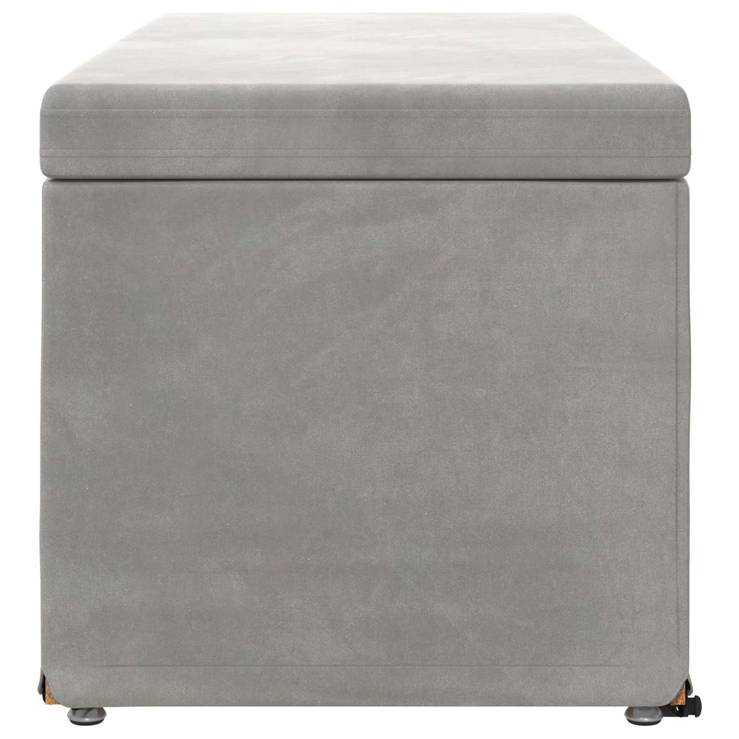 Pouf Grigio chiaro Velluto e Legno Ingegnerizzato